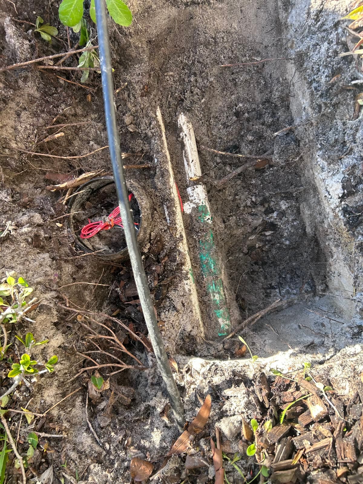 Broken reticulation needing repair.